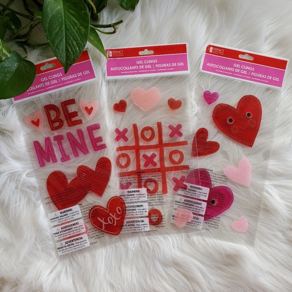 Holiday Valentines Day Be Mine Gel Window Clings 12 Piece